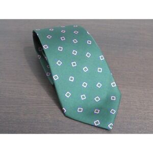 Borrelli Napoli Tie Mens Green Geometric Pattern Dress Necktie Designer Luxury
